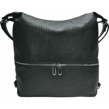 Velký černý kabelko-batoh 2v1 s praktickou kapsou