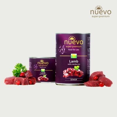 NUEVO CAT Senior Jahňacie s brusnicami 200 g