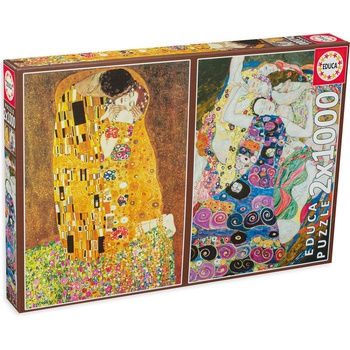 Educa Пъзел Educa от 2 x 1000 части - Целувката и Девицата на Густав Климт (EDU18488)