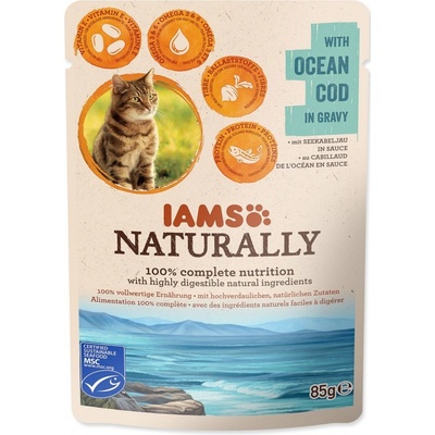 IAMS Cat Adult treska v omáčke 85 g