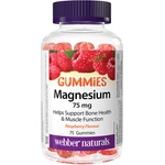 Webber Naturals Мускулна и нервна система - Магнезий (цитрат), 75 mg х 75 желирани таблетки, с вкус на малина (3944 WN)