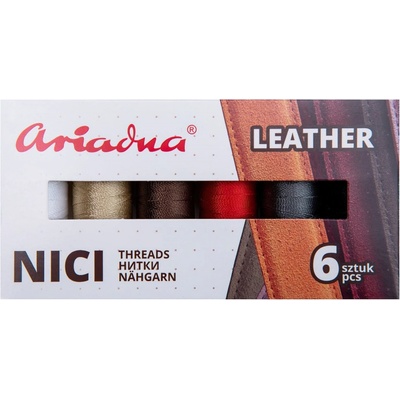 TextilCentrum.cz Strima Sada speciálních nití na kůži LEATHER Tytan 60E/120m, mix barev, návin 120m, 6 kusů v balení
