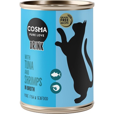 Cosma 12x 100 г мокра храна за котки Cosma Drink с риба тон и скариди