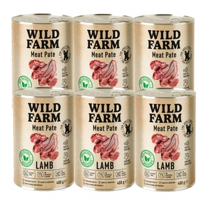 WILD FARM Пастет от агнешко месо 6x400 г безглутенова храна за кучета