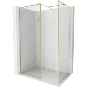 Mexen Kioto-F душ стена Walk-in с рамка 150 x 70 см, прозрачен 8 мм, златен мат - 800-150-202-04-55-070 (800-150-202-04-55-070)