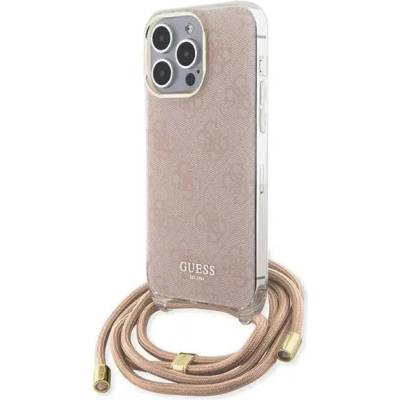 GUESS Кейс Guess Crossbody Cord 4G Print за iPhone 15 Pro, розов (GUE003395-0)