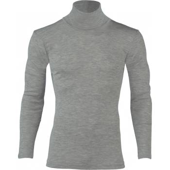 Engel Мъжко копринено термобельо Engel Roll-neck L/S Merino base layer - Light Grey Melange - размер 54/56 (EU) (014-1428-0116)