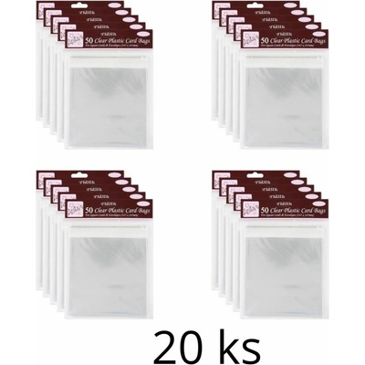 WEST DESIGN PRODUCTS LIMITED West Design Celofánové obaly na obálky 14,5 × 14,5 cm (20 balení × 50 ks)