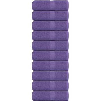 vidaXL Кърпи за гости FROGN 10 бр. лилави 30x50 см 360 г/м2 (136877)