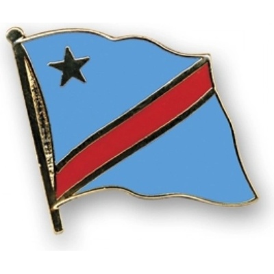 Odznak (pins) 20mm vlajka Kongo (Kinshasa) - farebný