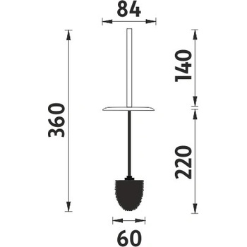 Nimco náhradní WC kartáč s krytkou (koncovka černá) pro 1094W a 1094PA 1178W-26