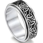 HARAHU Пръстен CE-32080 - Сребърен / Черен / 52mm KP32080