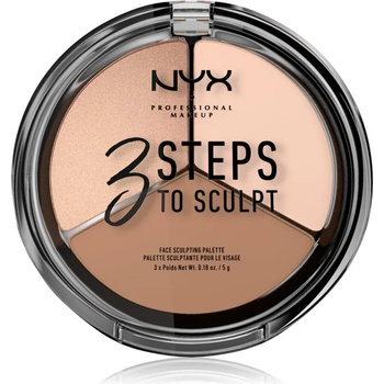 NYX Professional Makeup 3 Steps To Sculpt контурираща палитра за лице цвят 01 Fair 15 гр