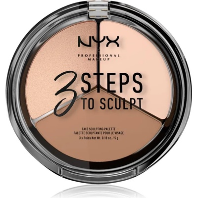 NYX Professional Makeup 3 Steps To Sculpt контурираща палитра за лице цвят 01 Fair 15 гр