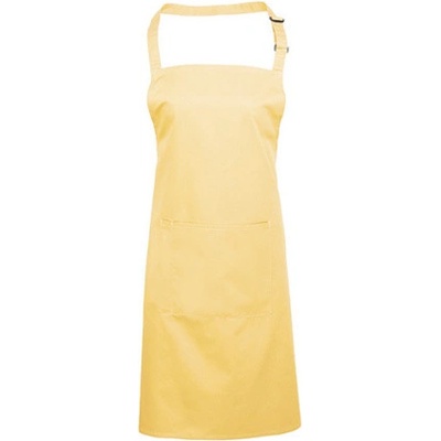 Premier Workwear Pracovná zástera za krk s vreckom PR154 Lemon Pantone 127 72 x 86 cm
