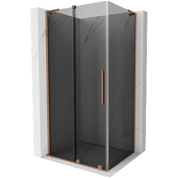Mexen Velar L плъзгаща се душ кабина 90 x 80 см, графит, четкована мед (871-090-080-43-65)