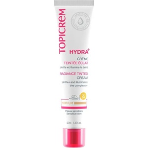 TOPICREM Hydra+ Хидратиращ оцветен крем за лице Radiance, Medium, SPF50, 40 ml