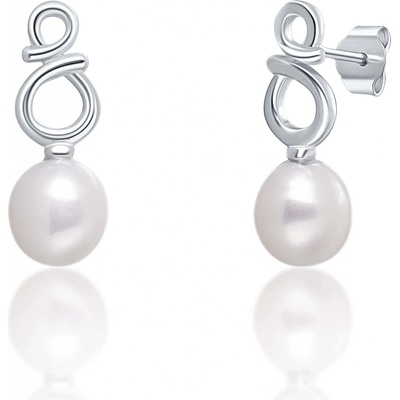 JwL Luxury Pearls Jemné strieborné náušnice s pravými bielymi perlami JL0683