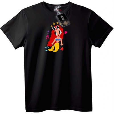 NOONEBRAND Тениска Русалка с Очила - 2XL, Black
