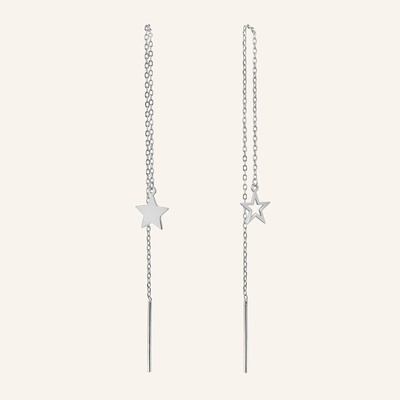 SilveAmo Strieborné retiazkové náušnice Hviezdy C2.1038