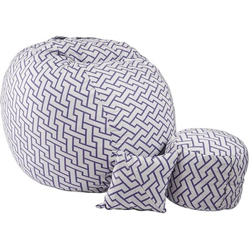 Image 1 of PUFRELAX Комплект Барбарон с табуретка за крака и декоративна възглавница 700л. King Size, Zappity Purple, Перящ се калъф, Пълнеж с микс от мемори пяна и дунапрен, Гама Premium (PUF-M-KOP-PT-ZAP)