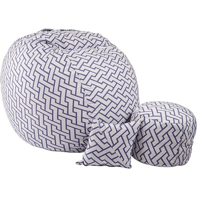 PUFRELAX Комплект Барбарон с табуретка за крака и декоративна възглавница 700л. King Size, Zappity Purple, Перящ се калъф, Пълнеж с микс от мемори пяна и дунапрен, Гама Premium (PUF-M-KOP-PT-ZAP)