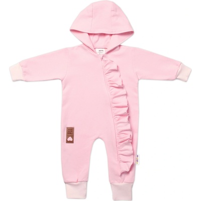 Baby Nellys Teplákový overal s kapucňou fialový