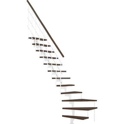 Minka STAIRS Lomené modulové schodiště Style Turn ořech/bílá, 304,2 cm
