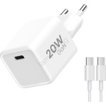 WINNER GROUP-WG Winner Group- Адаптер за бързо зареждане 1xUSB-C PD 20W + USB кабел USB-C / USB-C 1m (WN0060)