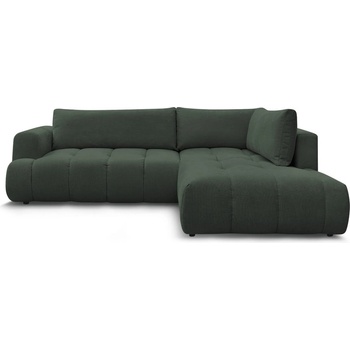 Bobochic Зелен сгъваем/с място за съхранение ъглов диван (десен ъгъл/L форма) Fuji - Bobochic Paris (106549)