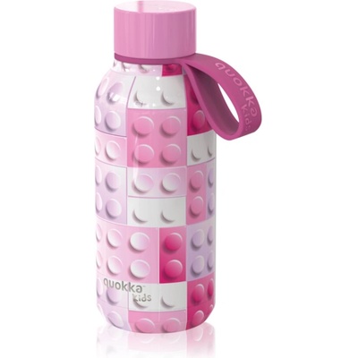 Quokka Solid Kids термобутилка със закачалка Pink Bricks 330ml