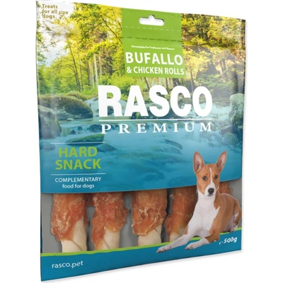 Rasco Premium buvolí kůže obalená kuřecím masem tyčinky L 500 g