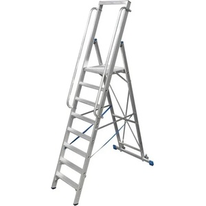 KRAUSE Двураменна алуминиева стълба с голяма платформа Krause Stabilo 9 (07127792)