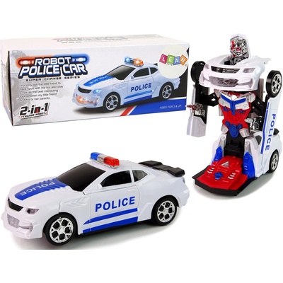 Mamido Elektrické autíčko Policajné 2v1 Transformers Zvuky výstrelov Svetla