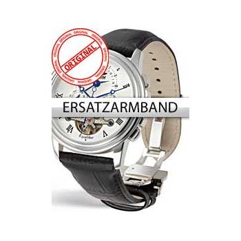 Perigaum Replacement Strap Black 24 mm With Folding Clasp Silver (Replacement Strap Black 24 mm With Folding Clasp Silver)