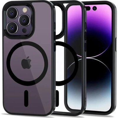 Tech-Protect Кейс Tech-Protect MagMat MagSafe за iPhone 14 Pro Max, прозрачен с черна рамка (9589046925504)