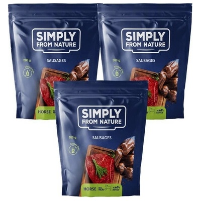 SIMPLY FROM NATURE Klobásky pre psov s konským mäsom 3 x 200 g