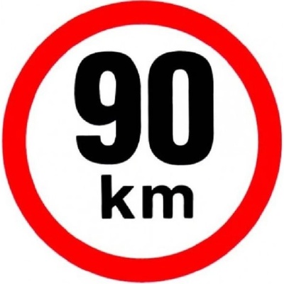 Reflexná samolepka rýchlosť 90 km, priemer 150 mm