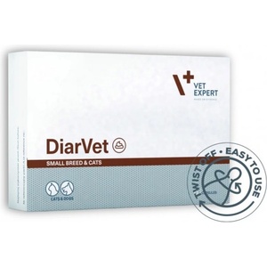VetExpert DiarVet Small breed and cats TWIST OFF capsules - хранителна добавка, изключително вкусна, подпомагаща лечението на диария за котки и дребни породи кучета - 6 капсули, Vet Expert - Полша