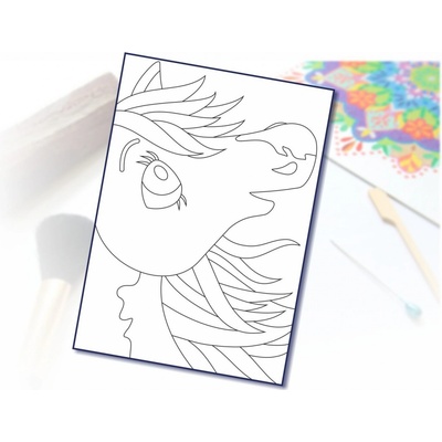 Radost v písku Šablona na pískování hlava koně A3 297 x 420 mm – Zboží Dáma