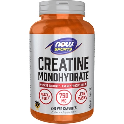 NOW NOW Creatine Monohydrate 750 mg, 240 Veg Capsules