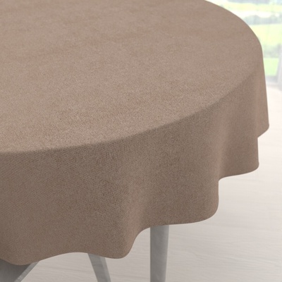Biante Kulatý ubrus/imitace broušené kůže Alcantara ALC-006 Béžový Ø 110 cm