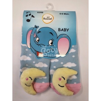 Kojenecké ABS ponožky s chrastítkem měsíc – Zboží Mobilmania