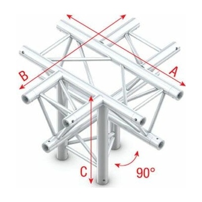 TRUSS PT30-024 Cross and Down 5 Way Apex Down Incl. connectors