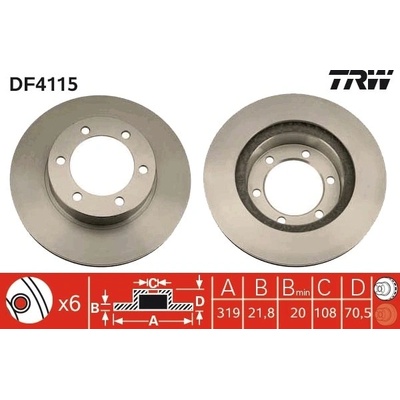 Brzdový kotúč TRW DF4115