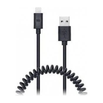 Connect IT Wirez Apple Lightning - USB spiral flexible cable, 1.2 m, black