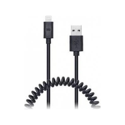 Connect IT Wirez Apple Lightning - USB spiral flexible cable, 1.2 m, black