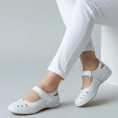 Обувки естествена кожа W186093 White