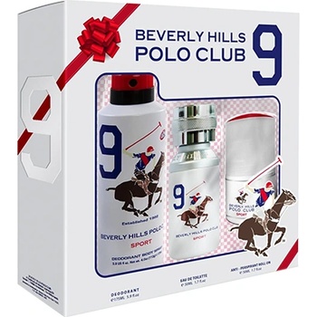 Beverly Hills Polo Club Sport 9 подаръчен комплект с тоалетна вода 50мл и дезодорант 175мл за мъже 1 бр