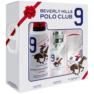 Beverly Hills Polo Club Sport 9 подаръчен комплект с тоалетна вода 50мл и дезодорант 175мл за мъже 1 бр